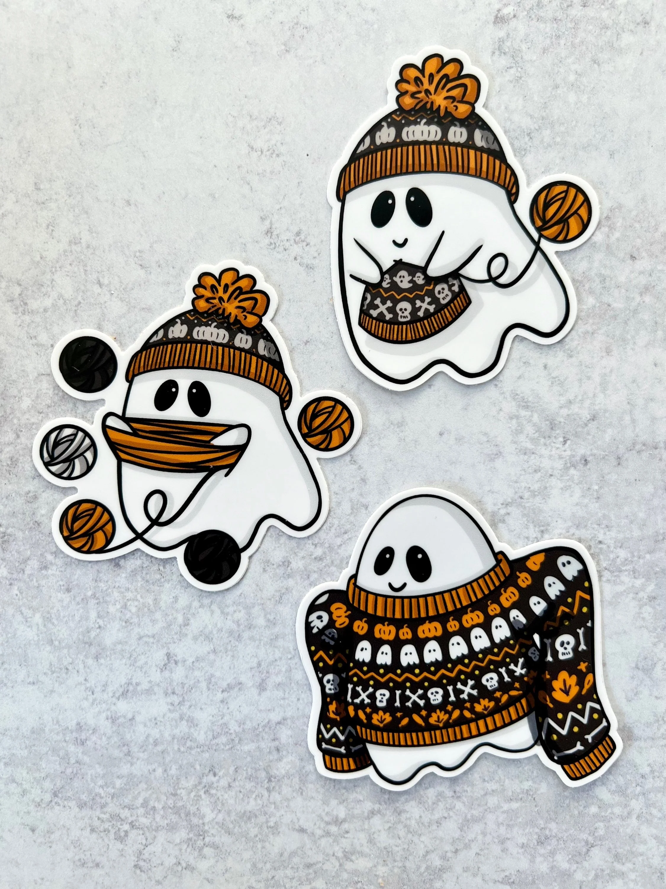 Sticker - Winding Yarn Ghostie - 3x3in - Image 3